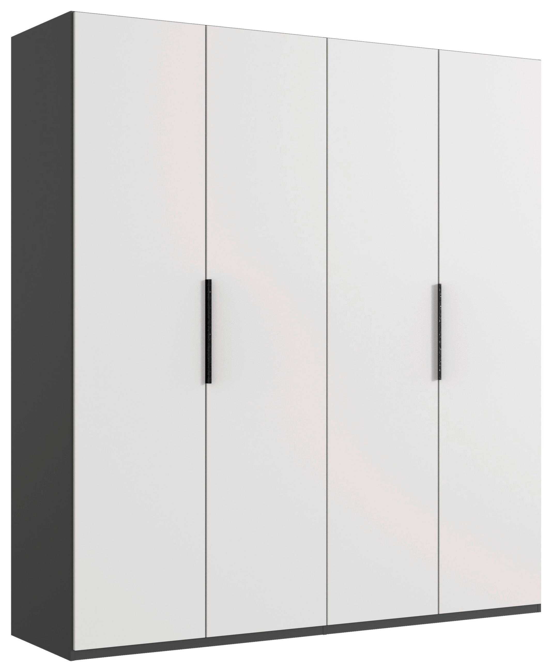 DREHTÜRENSCHRANK Graphitfarben, Weiss  - Weiss/Schwarz, Konventionell, Holzwerkstoff/Metall (200/236/58cm) - Hom`in