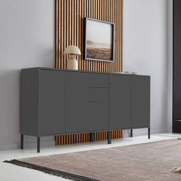 SIDEBOARD 184,5/86/33 cm  in Anthrazit  - Anthrazit, MODERN, Holzwerkstoff/Metall (184,5/86/33cm) - MID.YOU