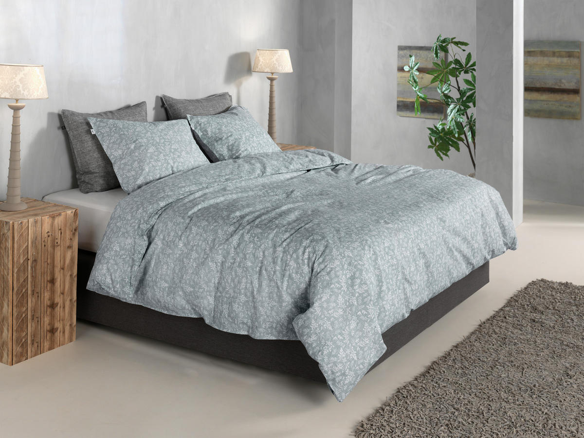 BETTWÄSCHE Petali-di-Lino Renforcé 155/220 cm  - Petrol, Basics, Textil (155/220cm)