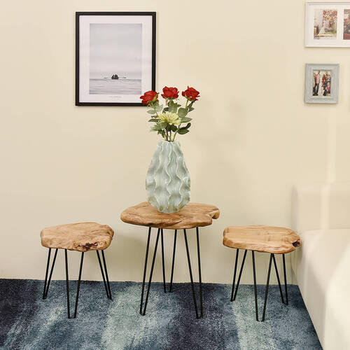 BEISTELLTISCH in Holz, Metall 30/30/40 cm  - Naturfarben, Design, Holz/Metall (30/30/40cm) - Kayoom