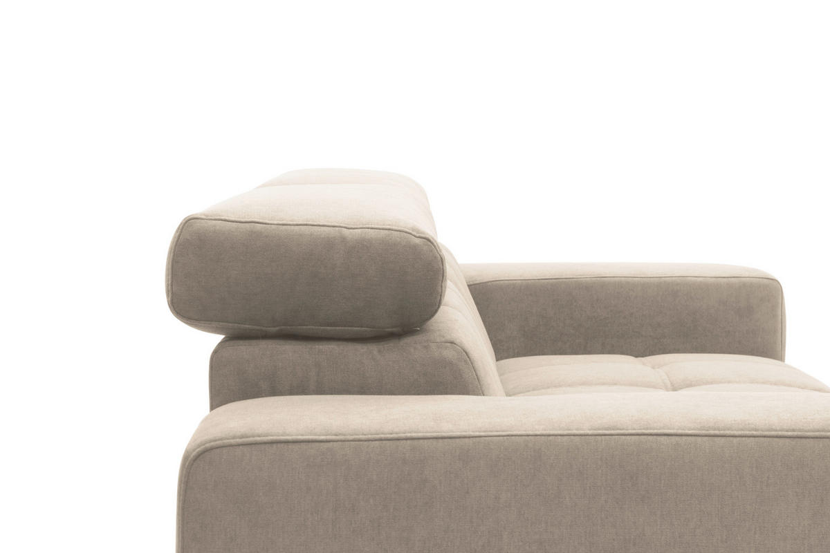 2-SITZER-SOFA TRENTO Mikrofaser Taupe  - Taupe/Dunkelgrau, MODERN, Textil/Metall (208/79/104cm) - MID.YOU