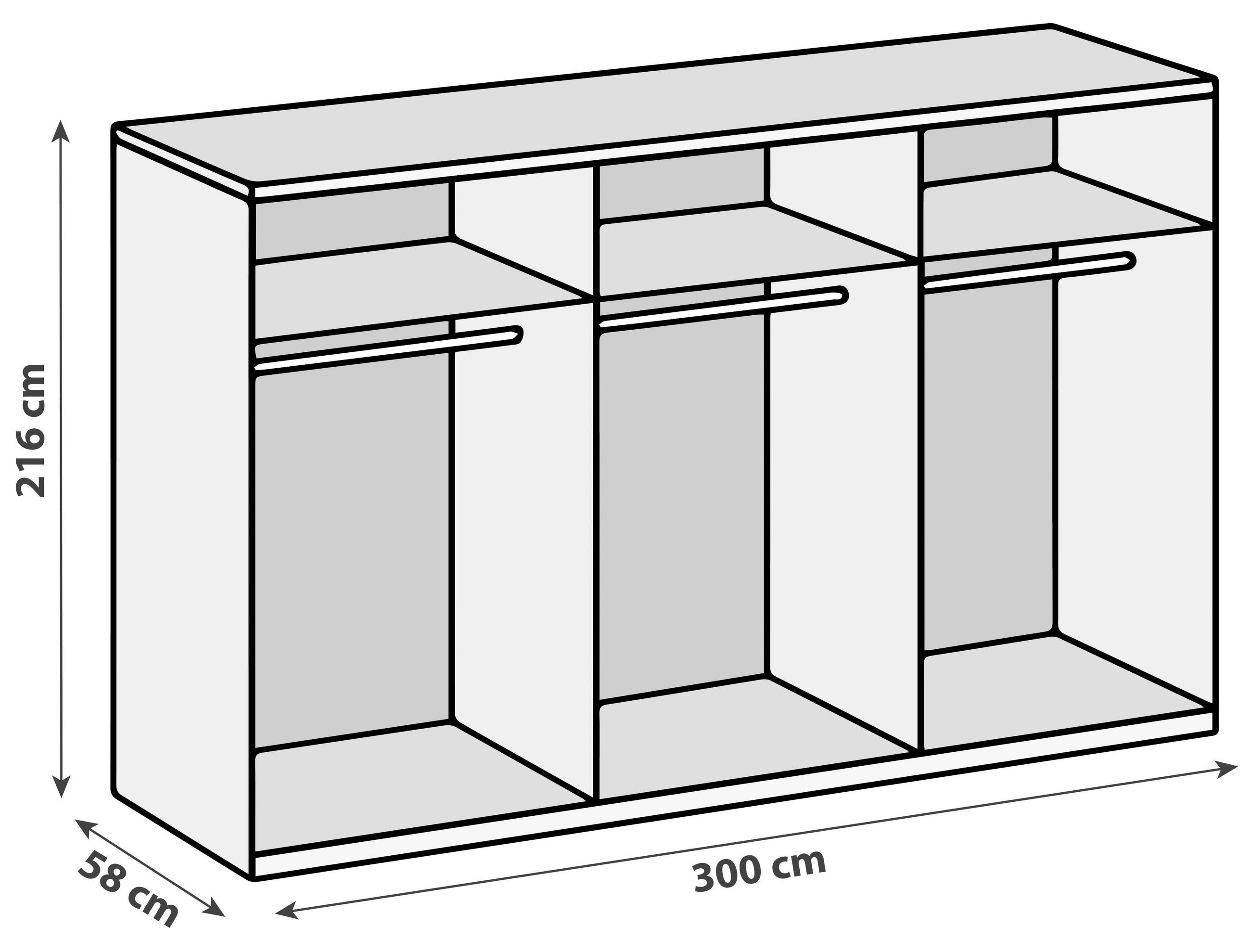 DREHTÜRENSCHRANK  in Sahara  - Schwarz/Sahara, MODERN, Glas/Holzwerkstoff (300/216/58cm) - MID.YOU
