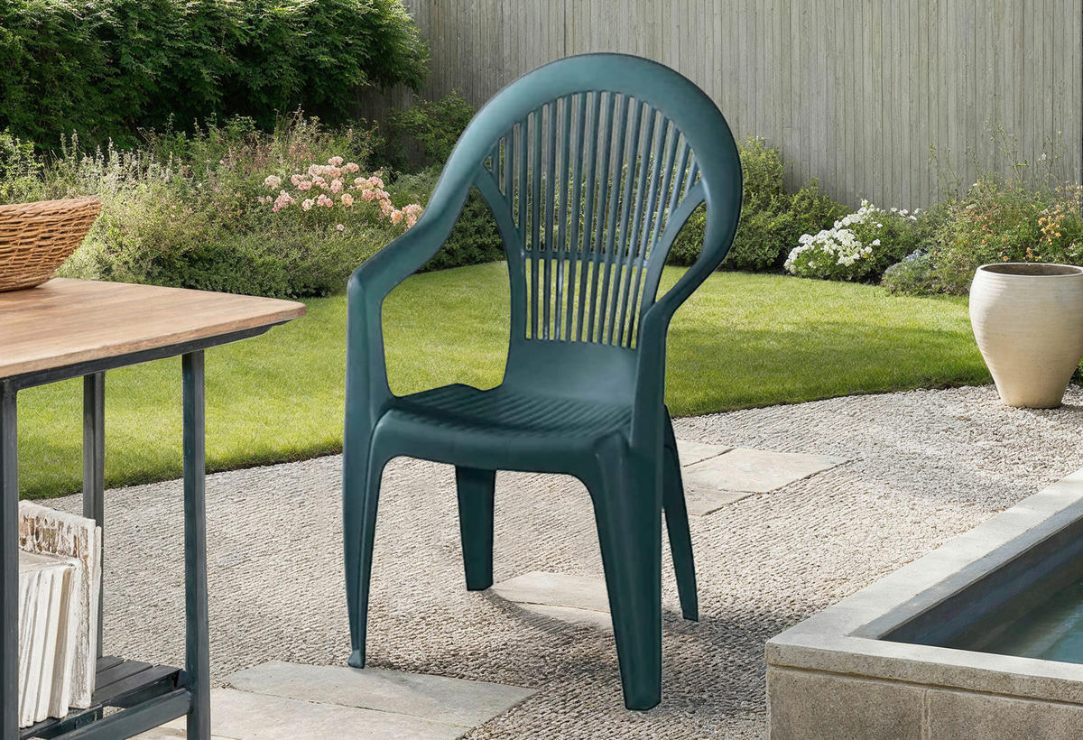STAPELSESSEL in Kunststoff Grün  - Grün, KONVENTIONELL, Kunststoff (54/93/57cm) - Siena Garden