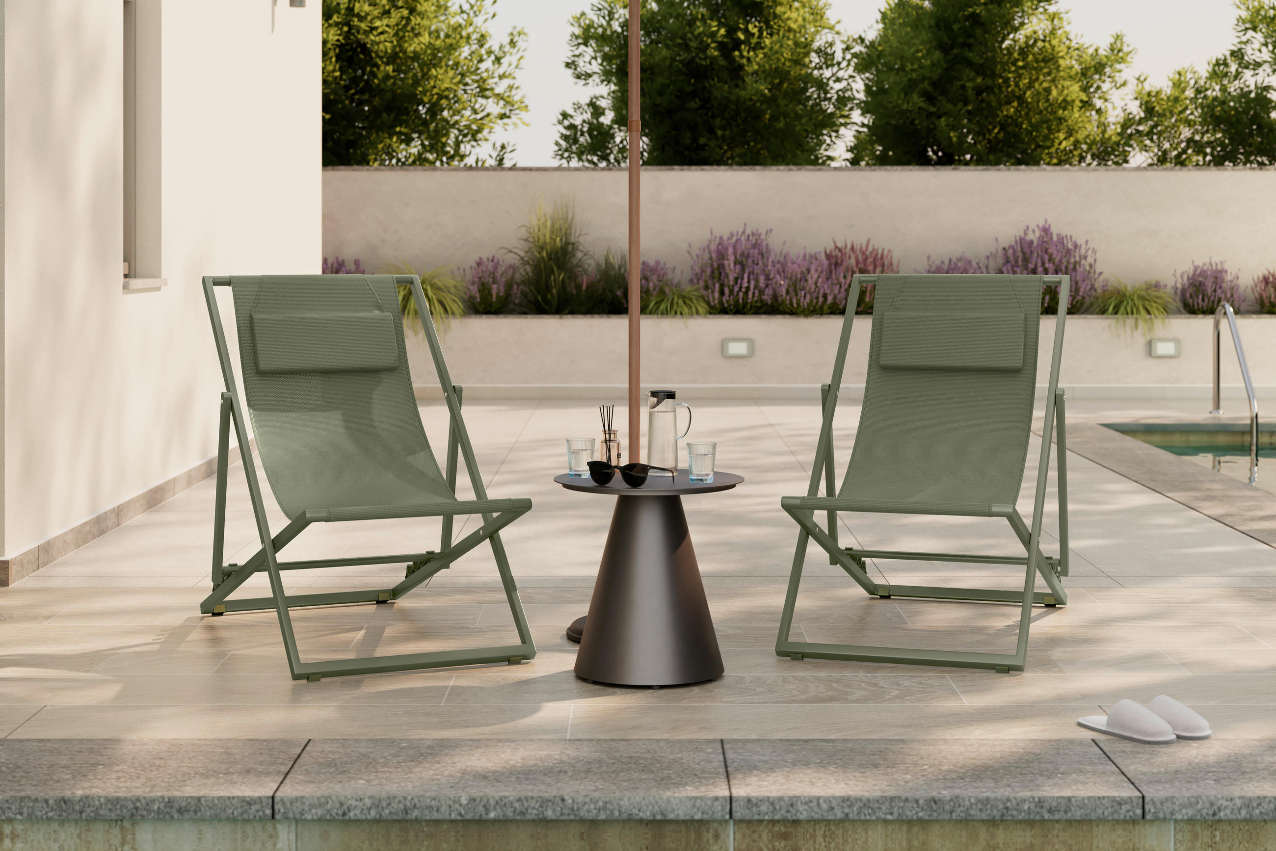 SONNENLIEGE 104/76/93/63 cm  - Hellgrün, MODERN, Textil/Metall (104/76/93/63cm) - Ambia Garden