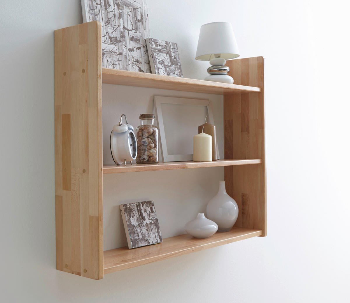 STENSKI REGAL 90/74/20 cm barve bukve  - barve bukve, Basics, les (90/74/20cm) - Livetastic