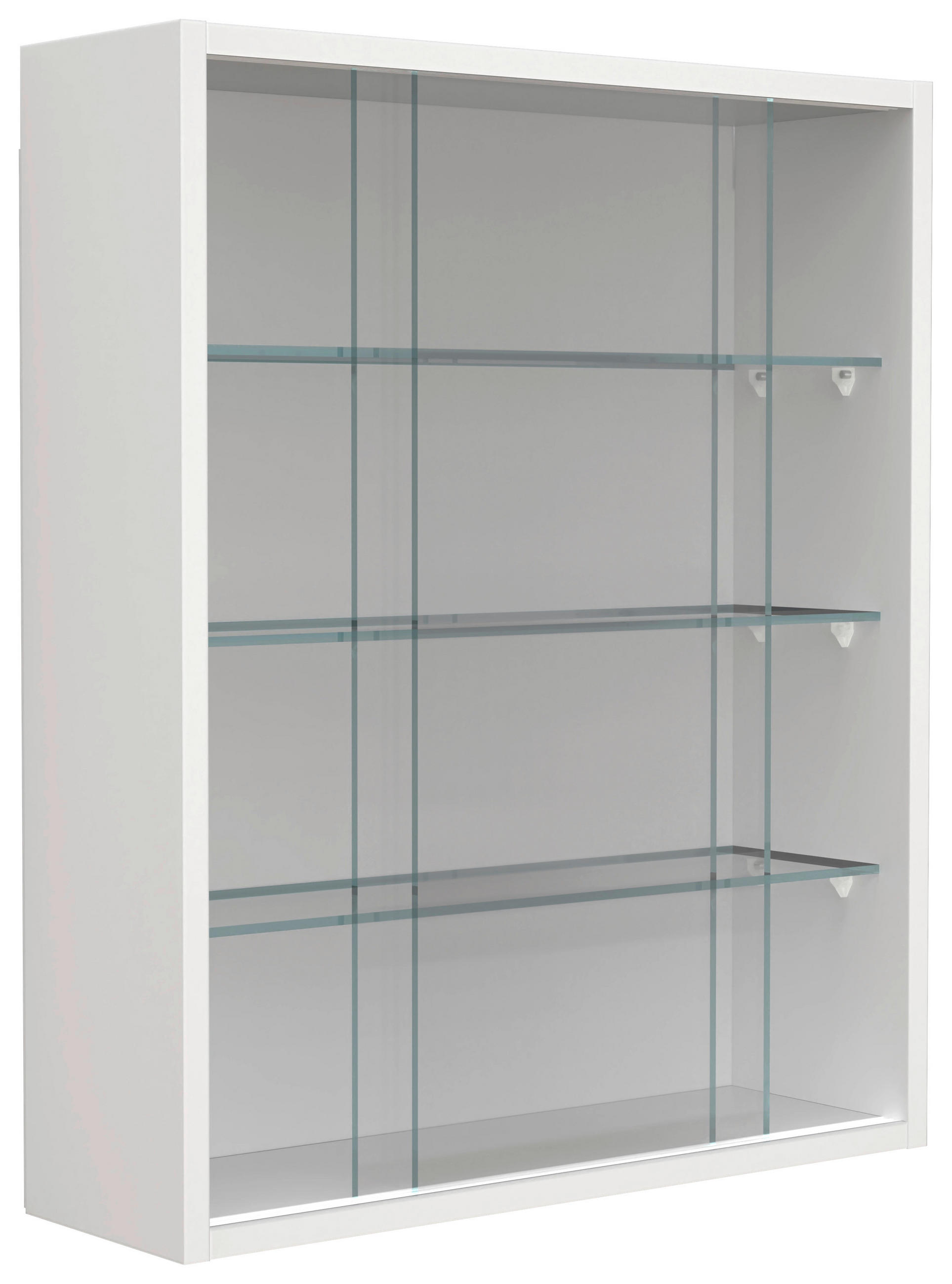 HÄNGEVITRINE Drivalo in Weiß  - Transparent/Weiß, Design, Glas/Holzwerkstoff (50/60/15cm) - MID.YOU