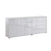 SIDEBOARD Mailand Set 9  in 184,5/73/33 cm  - Weiß Hochglanz/Schwarz, MODERN, Holzwerkstoff/Kunststoff (184,5/73/33cm) - MID.YOU