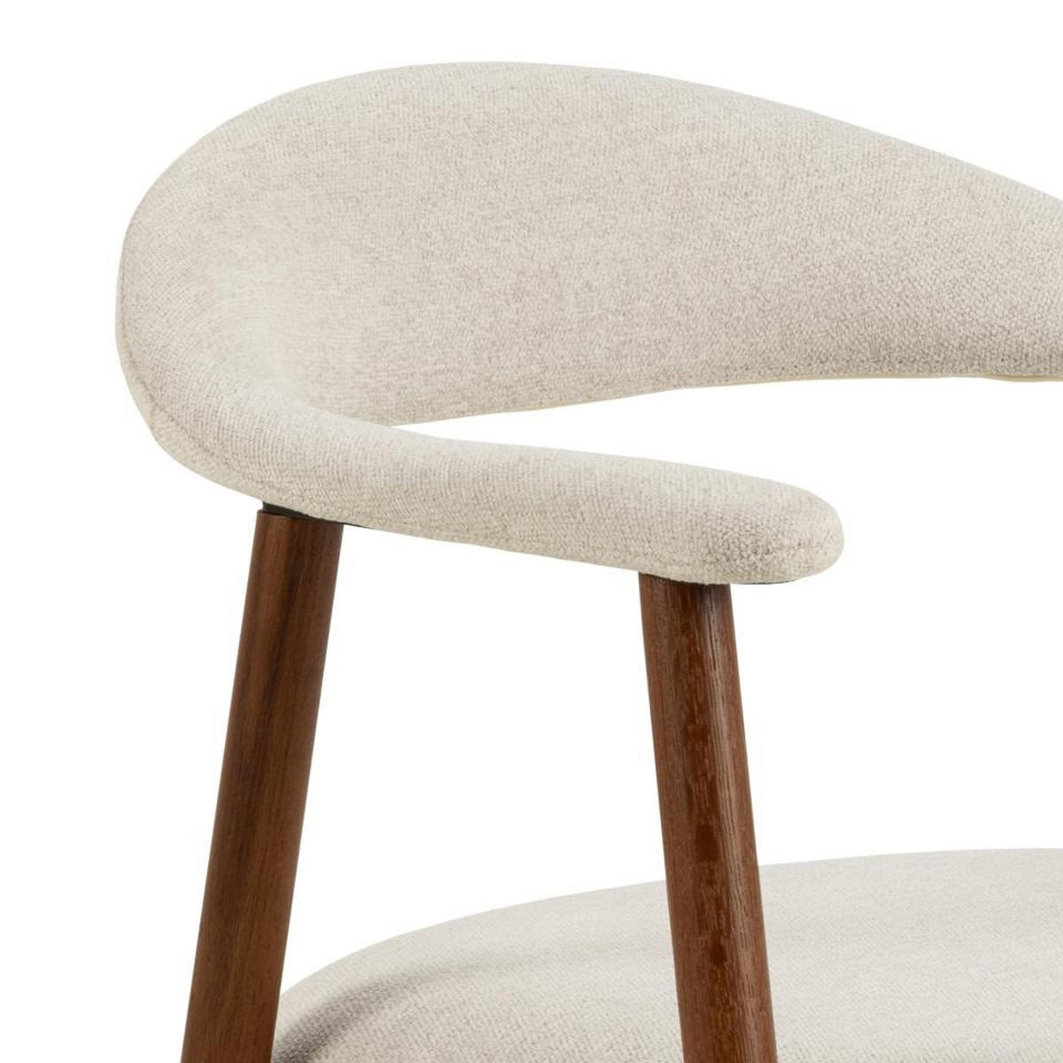 ARMLEHNSTUHL  in Flachgewebe  - Beige/Walnussfarben, MODERN, Holz/Textil (56/75,5/54cm) - MID.YOU