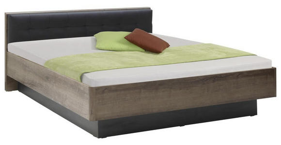 BETT 180/200 cm in Schwarz, Eichefarben - Eichefarben/Schwarz, Design, Holzwerkstoff/Kunststoff (180/200cm) - Carryhome