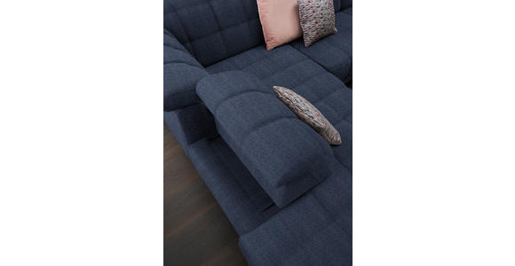 ECKSOFA in Webstoff Dunkelblau 216/302 cm - Schwarz/Dunkelblau, Design, Holz/Textil (216/302cm) - Xora
