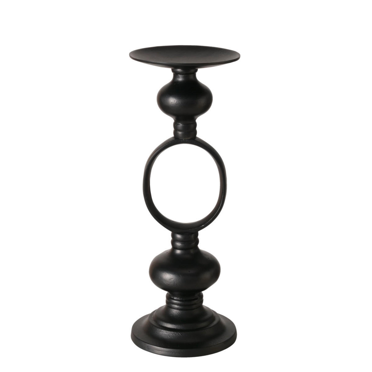 STOJAN NA SVIEČKU  kov - čierna, Basics, kov (17,6/17,6/47,5cm)