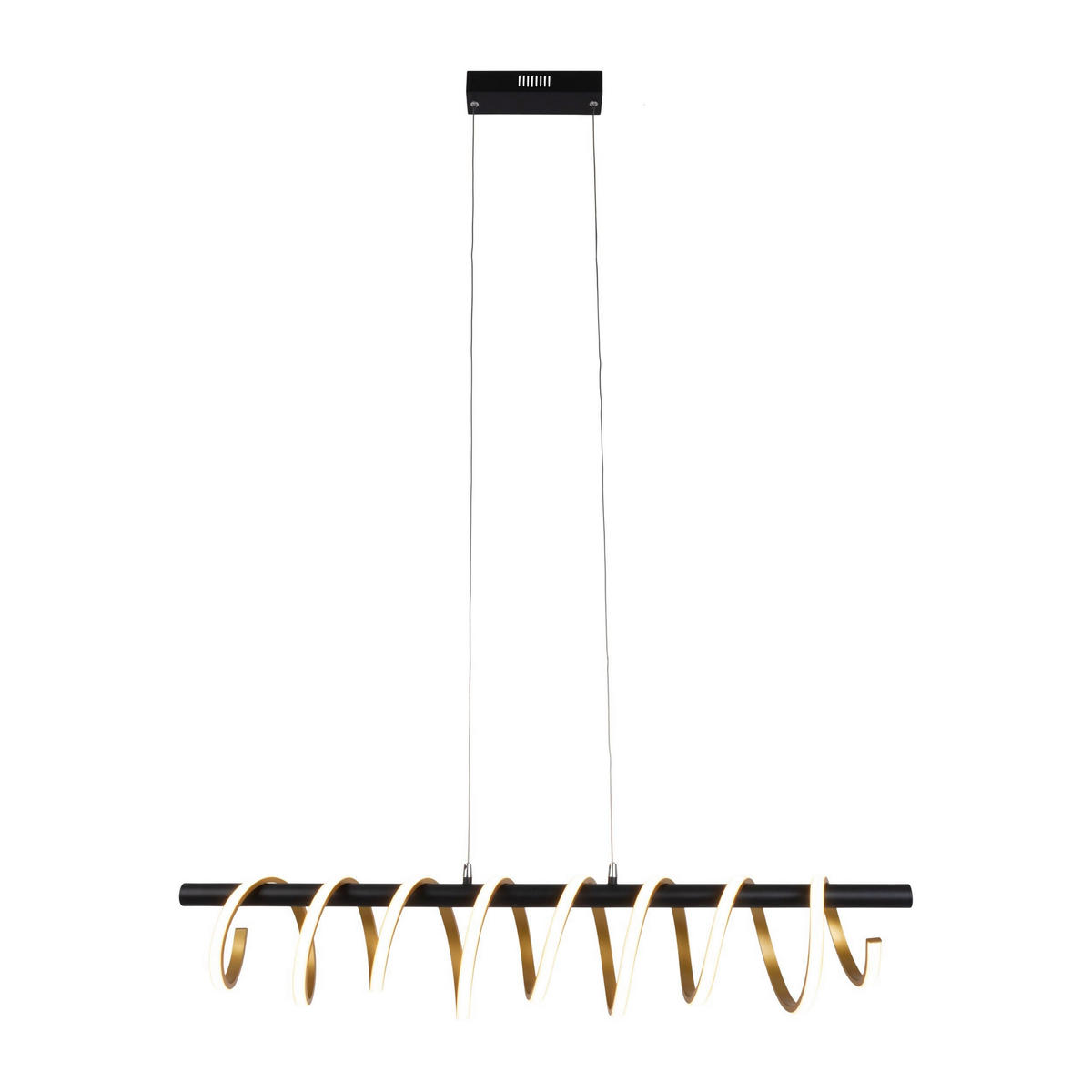 LED-PENDELLEUCHTE Belleza 100/20/150 cm   - Goldfarben/Schwarz, Design, Metall (100/20/150cm) - Näve