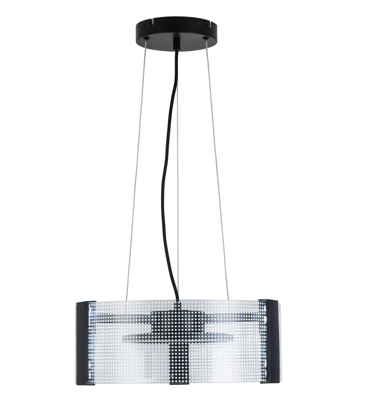 LED FÜGGŐLÁMPA 40/120 cm  - fekete/áttetsző, Design, műanyag/fém (40/120cm) - Novel