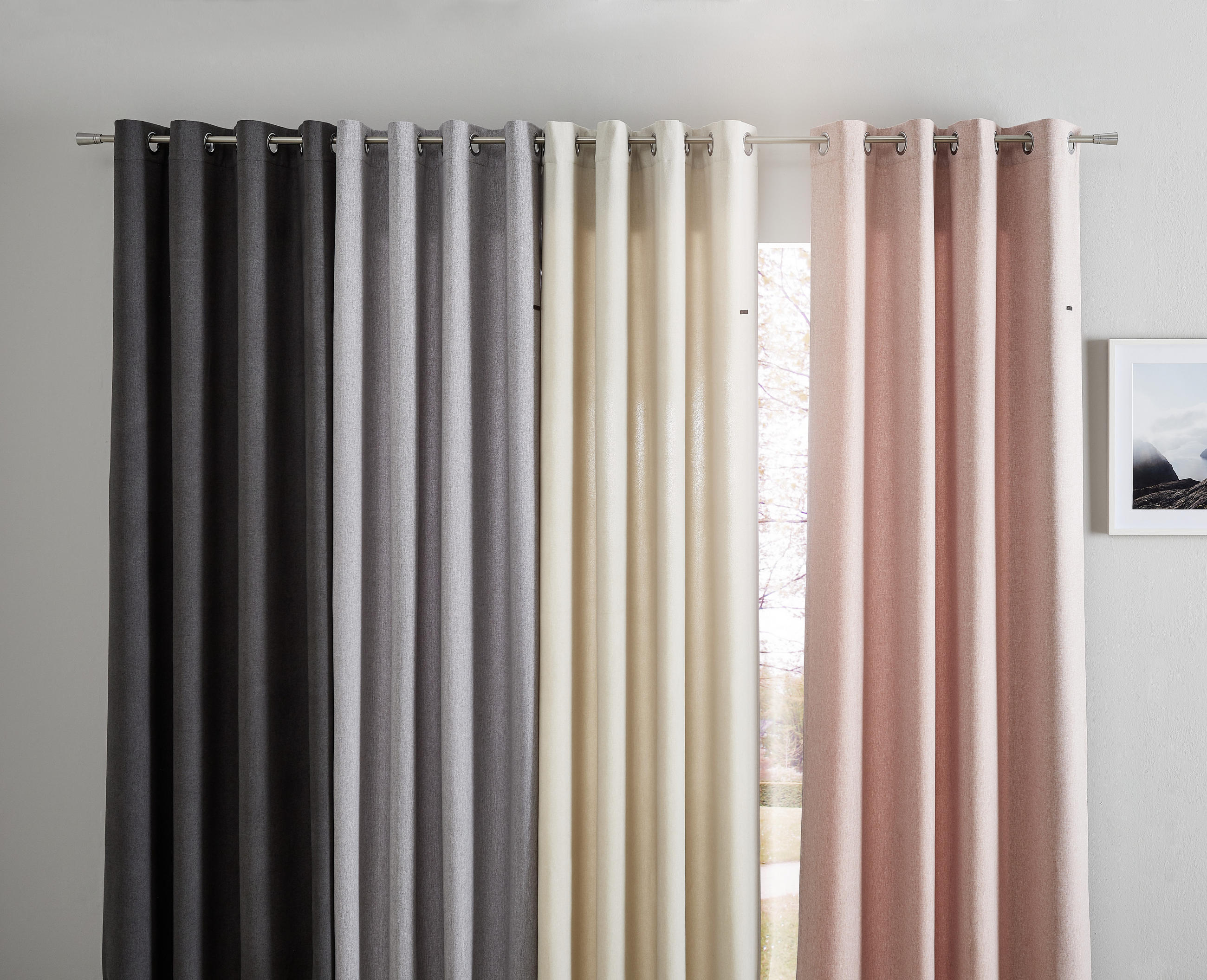 ÖSENSCHAL E-Harp blickdicht 140/250 cm   - Hellgrau, Basics, Textil (140/250cm) - Esprit
