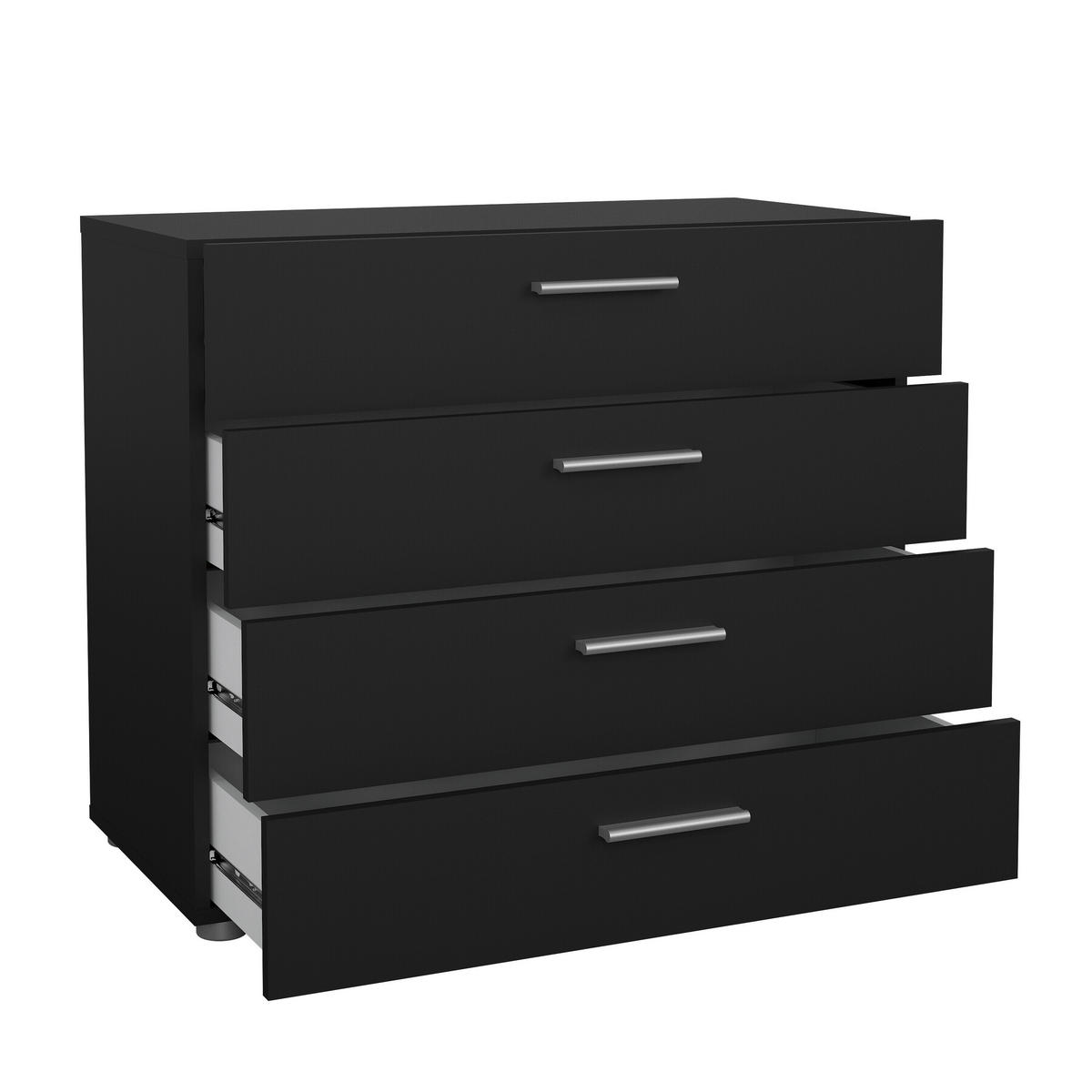 KOMODA, černá, 80,2/68,1/40,3 cm - černá/barvy stříbra, Design, kov/kompozitní dřevo (80,2/68,1/40,3cm) - Livetastic
