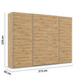 SCHWEBETÜRENSCHRANK  in Eiche Artisan  - Alufarben/Eiche Artisan, KONVENTIONELL, Holzwerkstoff/Metall (315/229/62cm) - Xora