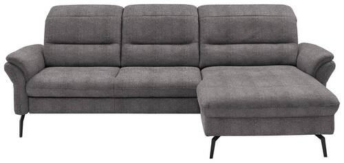 ECKSOFA in Flachgewebe Dunkelbraun  - Dunkelbraun/Schwarz, KONVENTIONELL, Textil/Metall (260/181cm) - Beldomo Speed