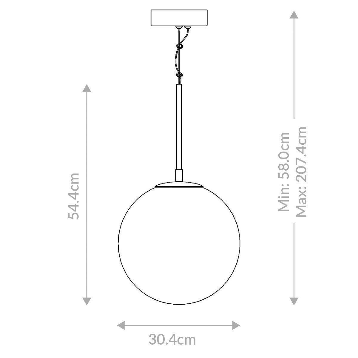 LED-PENDELLEUCHTE 30,4/58 cm  - Goldfarben, KONVENTIONELL, Glas/Metall (30,4/58cm)