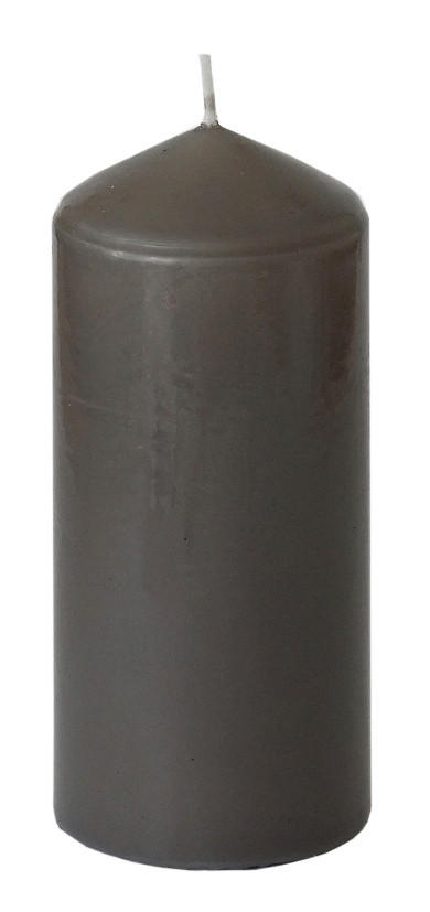 STUMPENKERZE  - Grau, Basics (6,7/15cm) - Steinhart