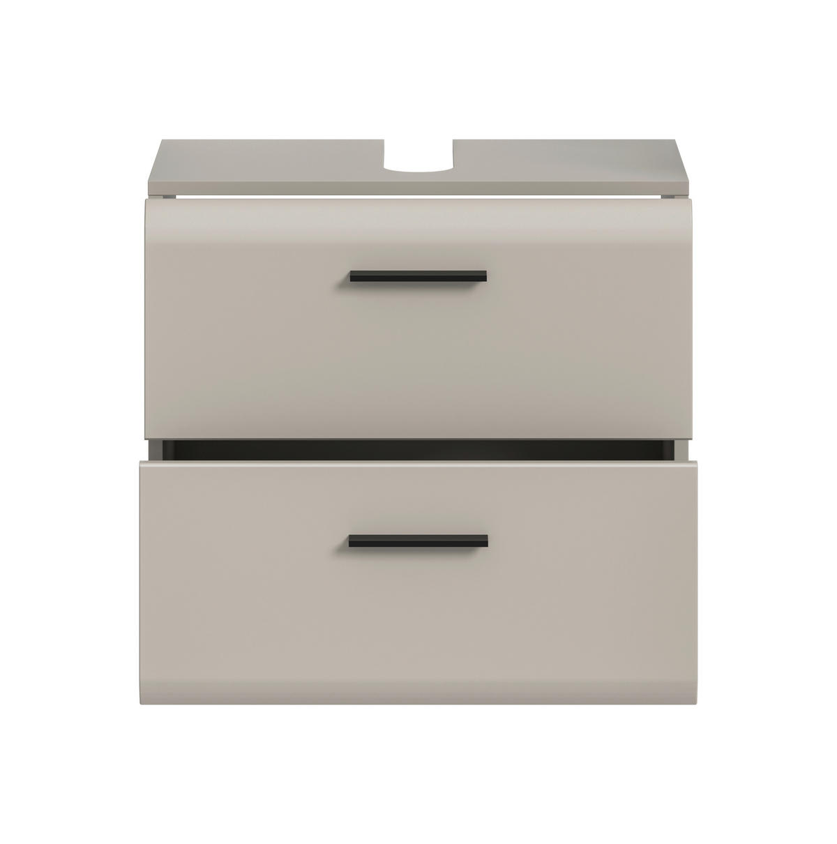 WASCHBECKENUNTERSCHRANK 60/55/30 cm  - Kaschmir/Schwarz, Trend, Holzwerkstoff/Kunststoff (60/55/30cm) - MID.YOU