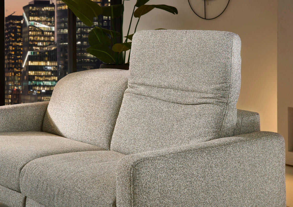 2,5-SITZER Chenille Sandfarben  - Sandfarben/Schwarz, Design, Textil/Metall (182/82/107cm) - Dieter Knoll