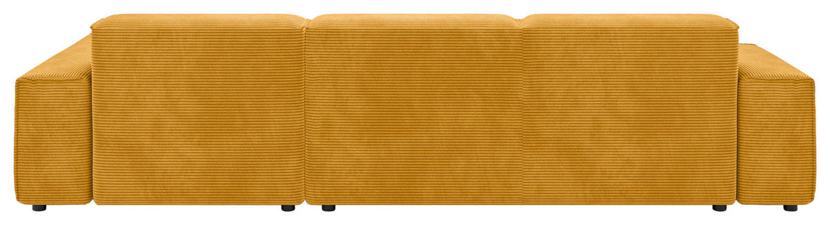 ECKSOFA 9125 Goldfarben, Gelb Cord  - Gelb/Goldfarben, Design, Kunststoff/Textil (300/189cm) - Pure Home Lifestyle