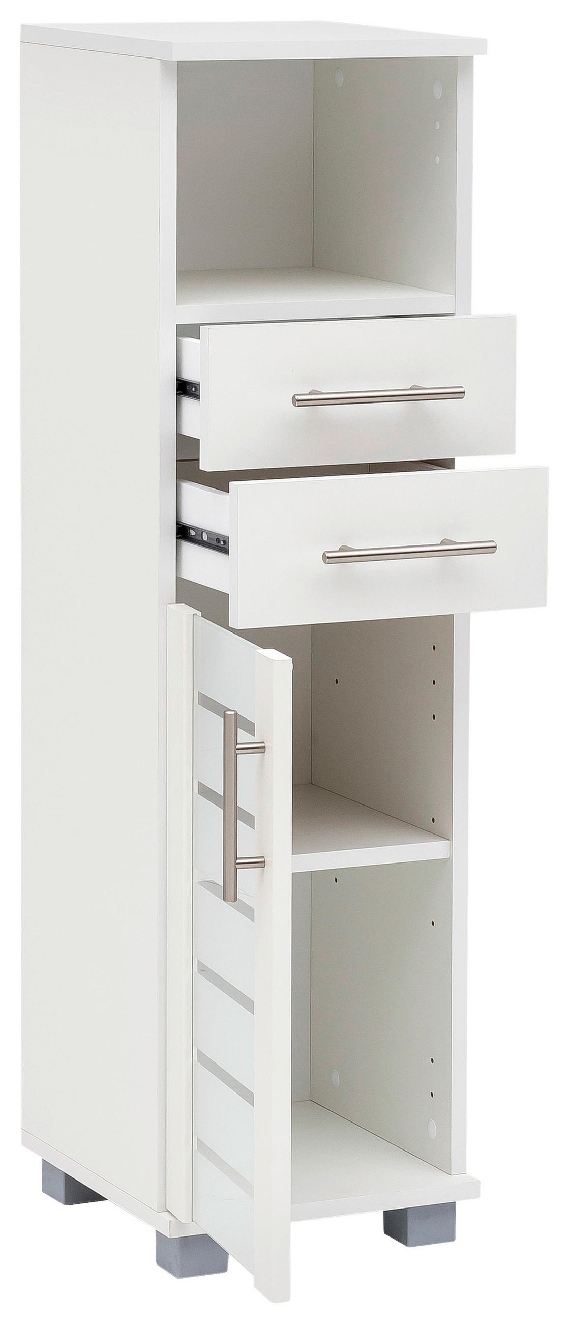 MIDISCHRANK 30,3/110,5/32,6 cm  - Edelstahlfarben/Silberfarben, MODERN, Glas/Holzwerkstoff (30,3/110,5/32,6cm) - MID.YOU