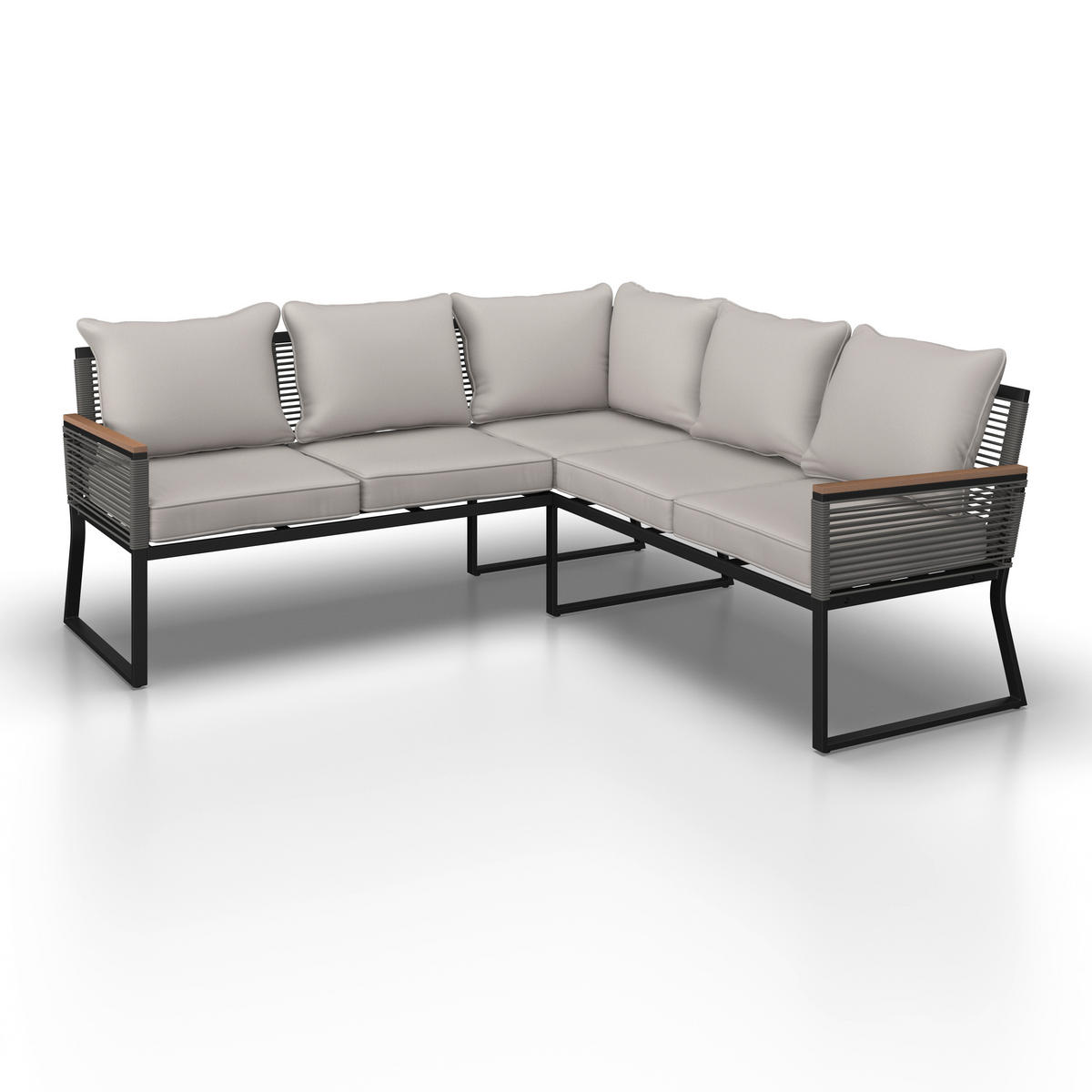 BAŠT. GARNITURA ZA RUČAVANJE 2 dela  - prirodna boja/svetlosiva, Moderno, staklo/metal (181/73/65cm) - Bessagi Garden