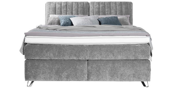 BOXSPRINGBETT 180/200 cm  in Grau  - Silberfarben/Grau, KONVENTIONELL, Textil (180/200cm) - Ambiente