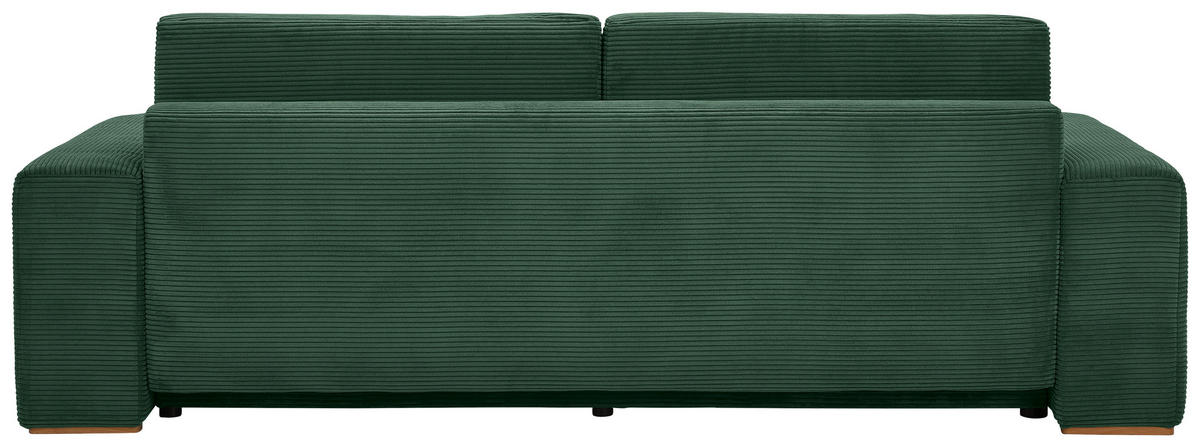 SCHLAFSOFA in Cord Grün  - Buchefarben/Schwarz, Konventionell, Holz/Kunststoff (255/86/123cm) - Livetastic