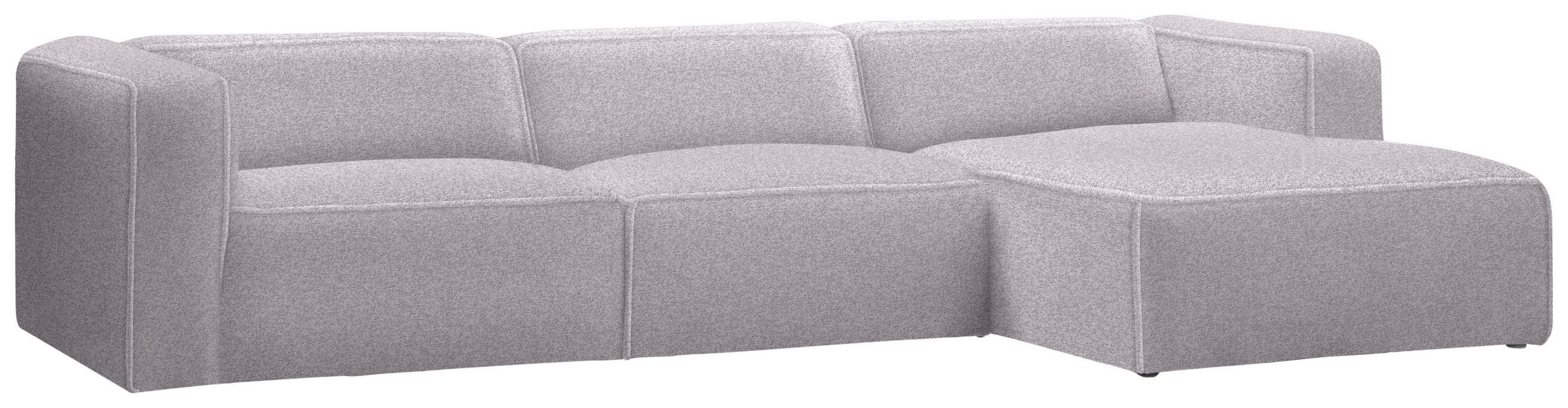 ECKSOFA in Webstoff Grau, Flieder  - Flieder/Schwarz, Design, Kunststoff/Textil (332/163cm) - Stylife