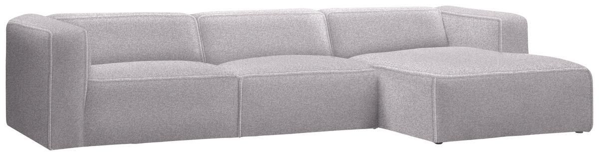 ECKSOFA in Webstoff Grau, Flieder  - Flieder/Schwarz, Design, Kunststoff/Textil (332/163cm) - Stylife