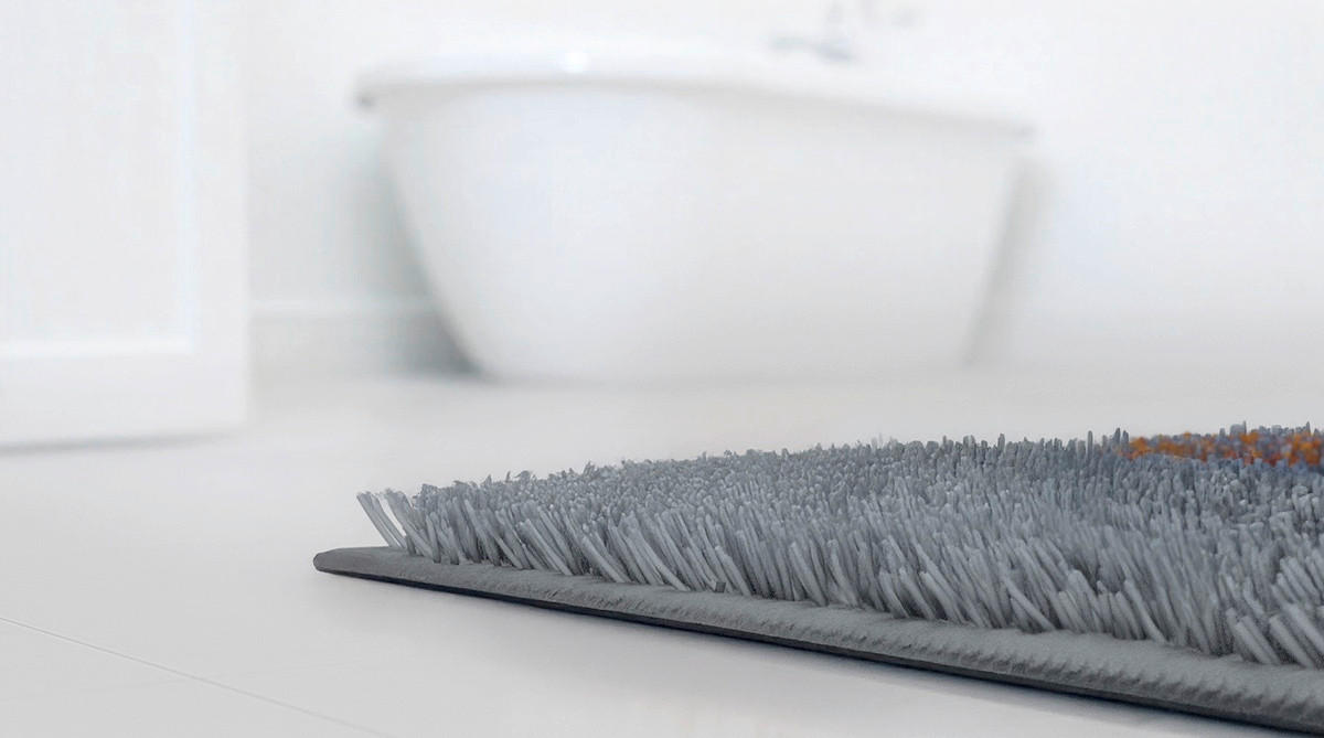 BADEMATTE Orange 60/100 cm  - Orange, Design, Kunststoff/Textil (60/100cm) - Grund