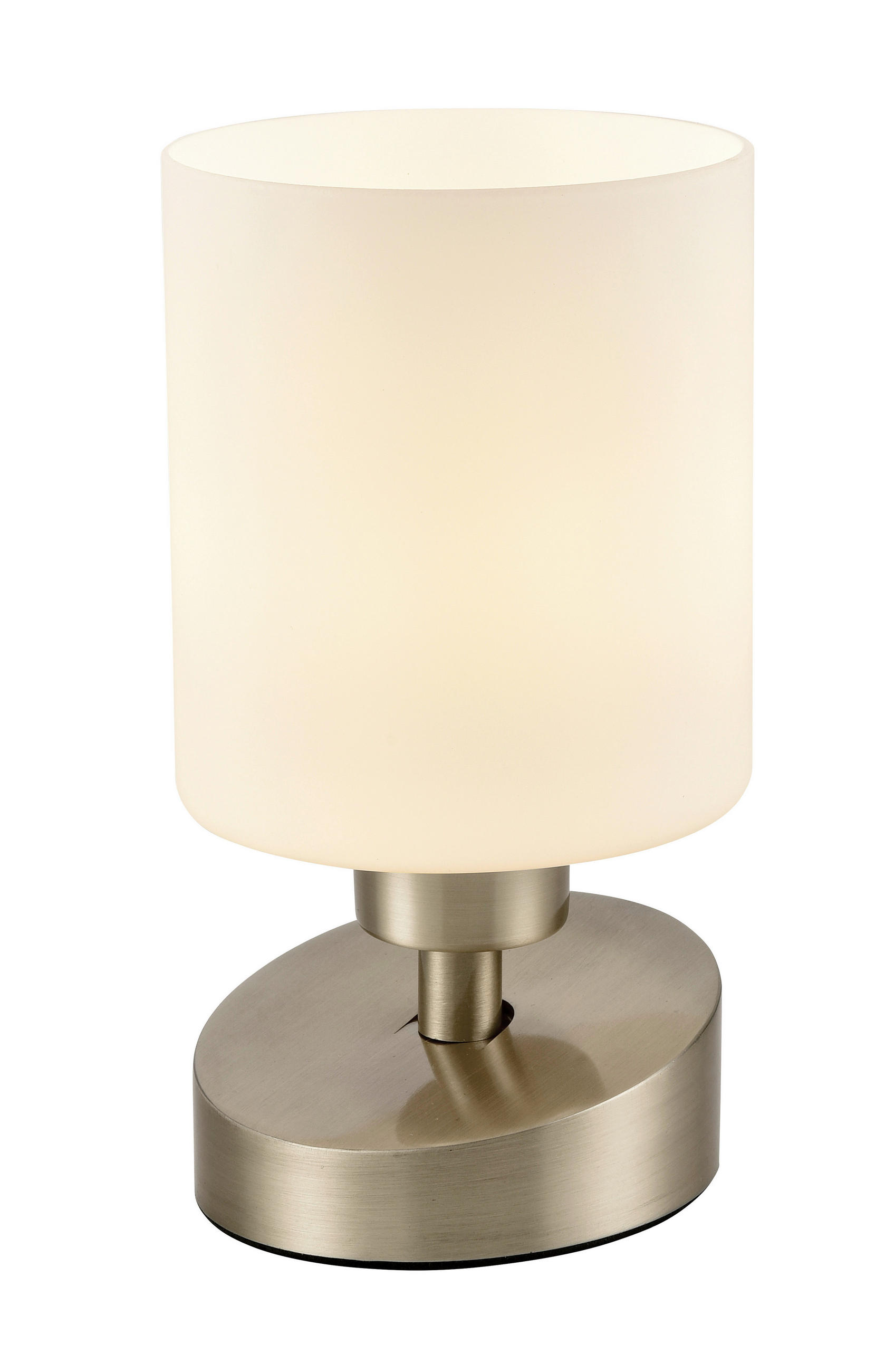 TISCHLEUCHTE 10/22 cm   - Opal/Nickelfarben, KONVENTIONELL, Glas/Metall (10/22cm) - Novel