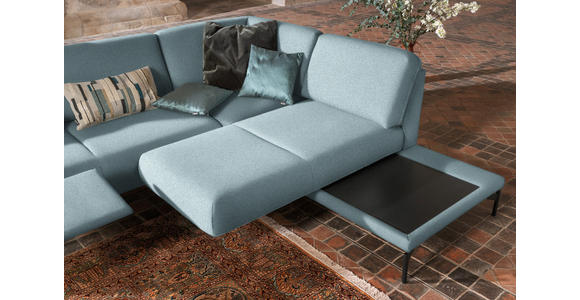 ECKSOFA in Flachgewebe, Struktur Hellblau  - Anthrazit/Hellblau, Design, Textil/Metall (254/230cm) - Ambiente