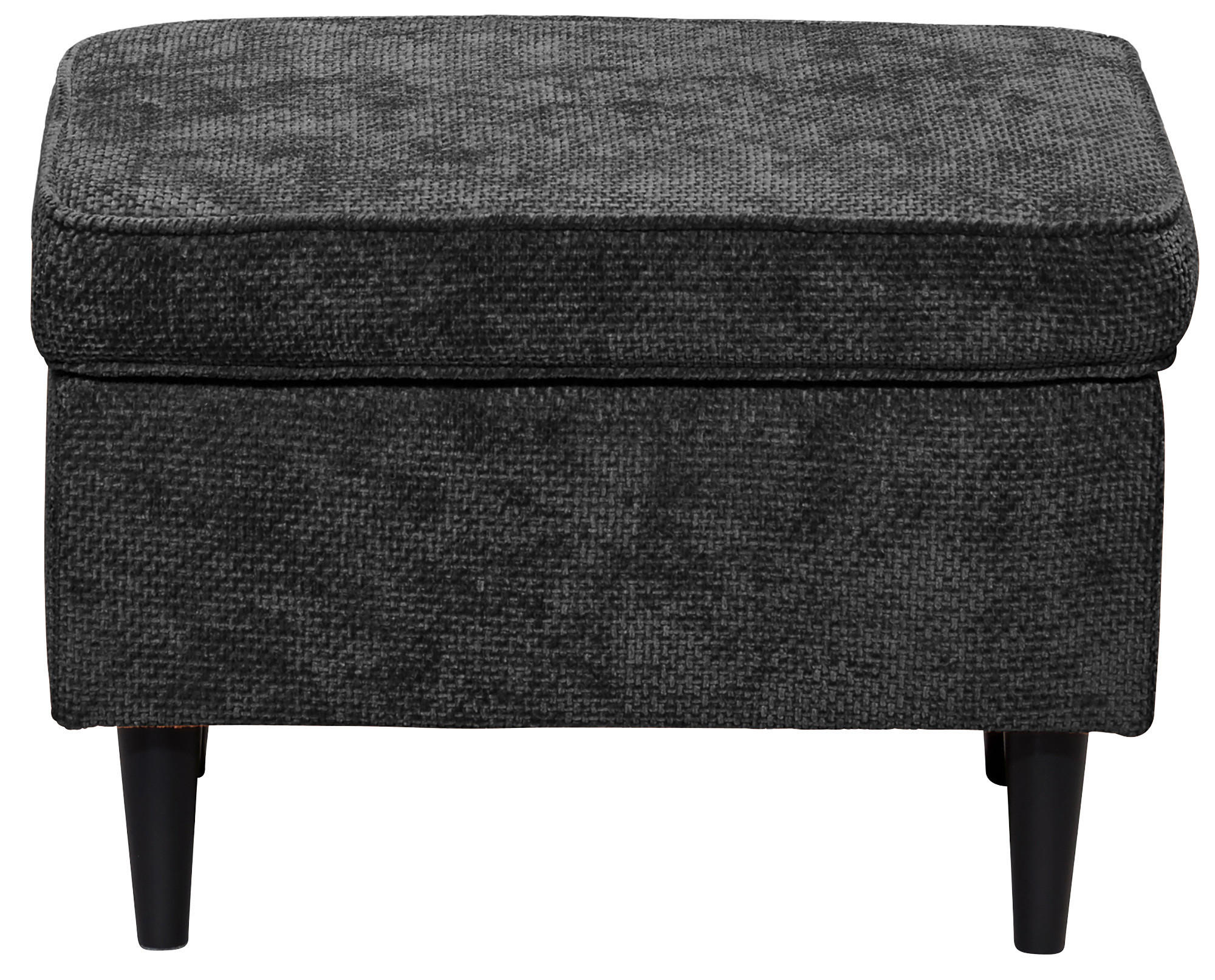 HOCKER Webstoff Schwarz  - Schwarz, KONVENTIONELL, Holz/Textil (63/43/42cm) - MID.YOU
