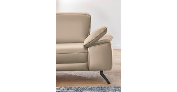 ECKSOFA in Echtleder Hellbraun 193/328 cm - Hellbraun/Schwarz, Design, Leder/Metall (193/328cm) - Dieter Knoll