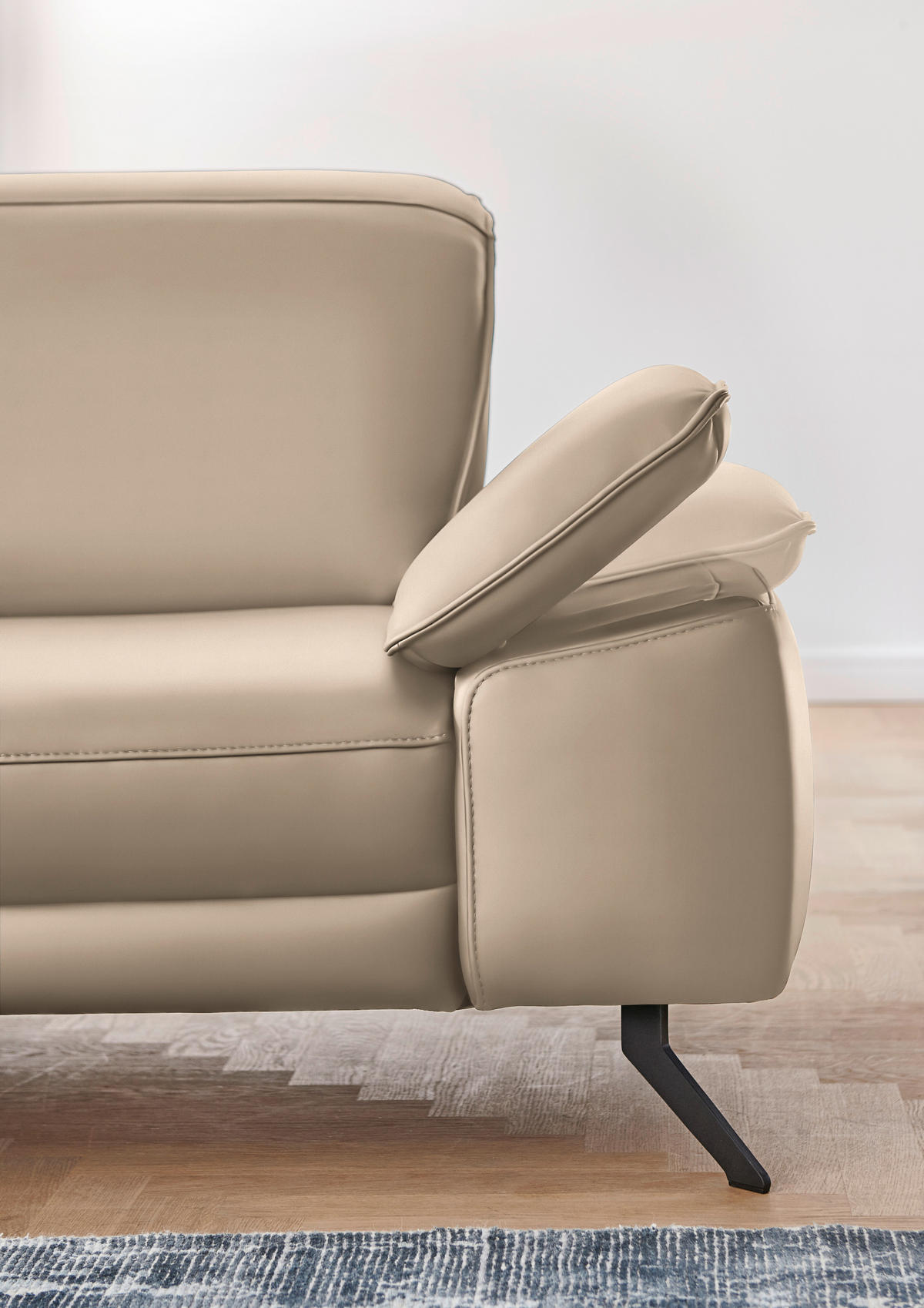 ECKSOFA in Echtleder Hellbraun  - Hellbraun/Schwarz, Design, Leder/Metall (193/328cm) - Dieter Knoll