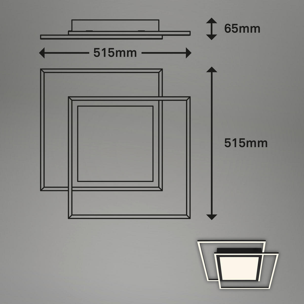 LED PLAFONJERA - crna, Osnovno, metal/plastika (51,5/6,5cm)