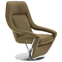 RELAXSESSEL in Leder Grün  - Nickelfarben/Grün, Design, Leder/Metall (77/113/91cm) - Koinor