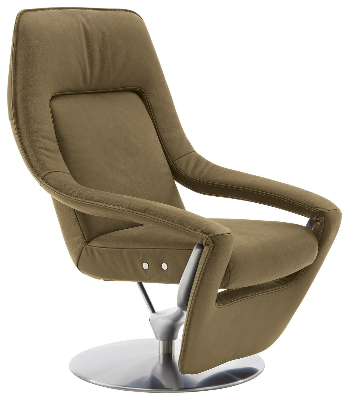 RELAXSESSEL in Leder Grün  - Nickelfarben/Grün, Design, Leder/Metall (77/113/91cm) - Koinor