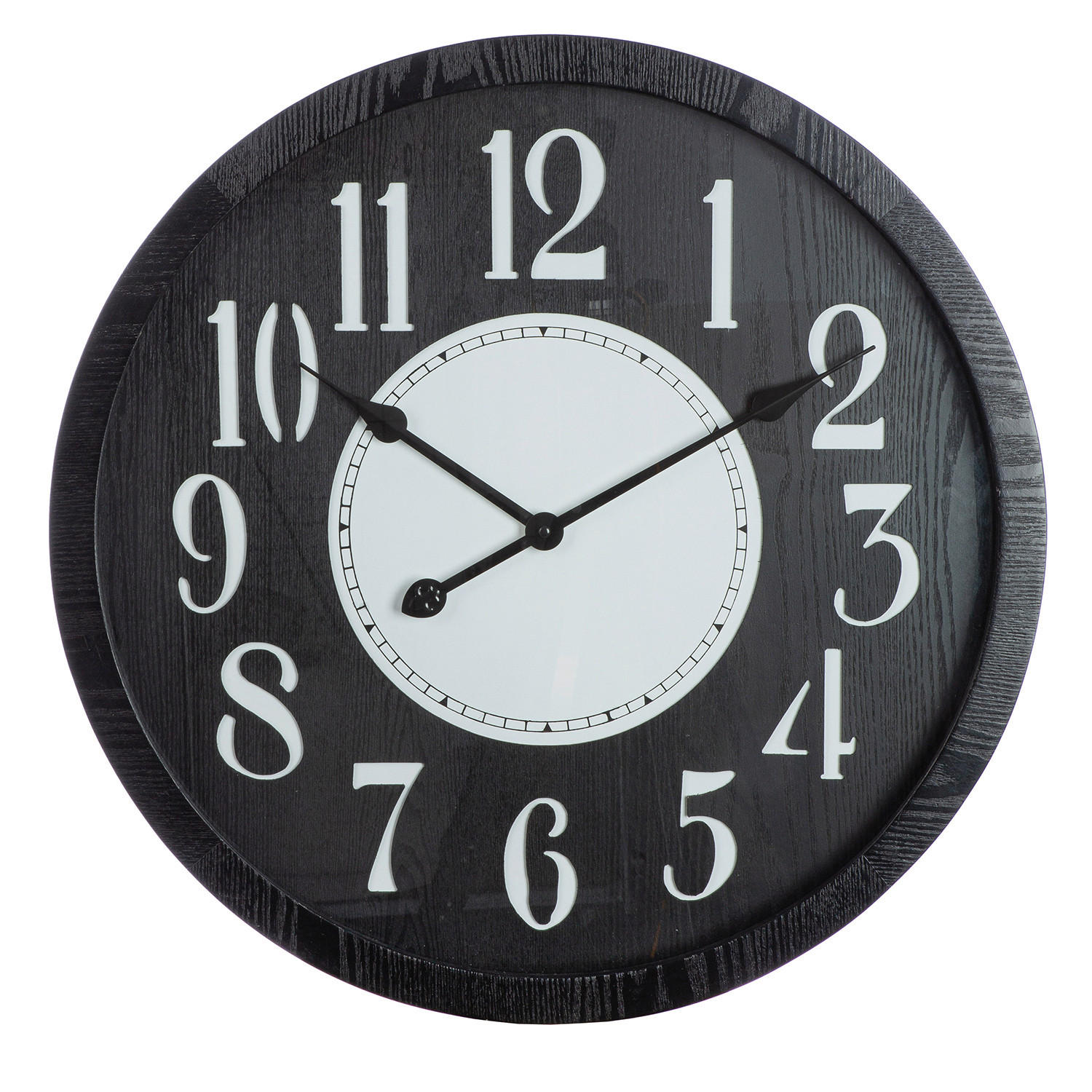 WANDUHR CHICAGO Schwarz, Weiß  - Schwarz/Weiß, Basics, Holzwerkstoff/Metall (60/5cm)
