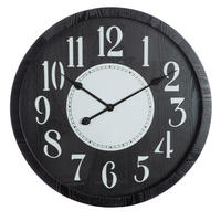 WANDUHR CHICAGO Schwarz, Weiß  - Schwarz/Weiß, Basics, Holzwerkstoff/Metall (60/5cm)