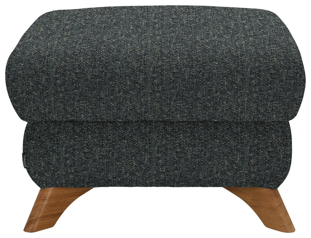 HOCKER in Textil Grau  - Eichefarben/Grau, Modern, Holz/Textil (65/47/65cm) - Valnatura