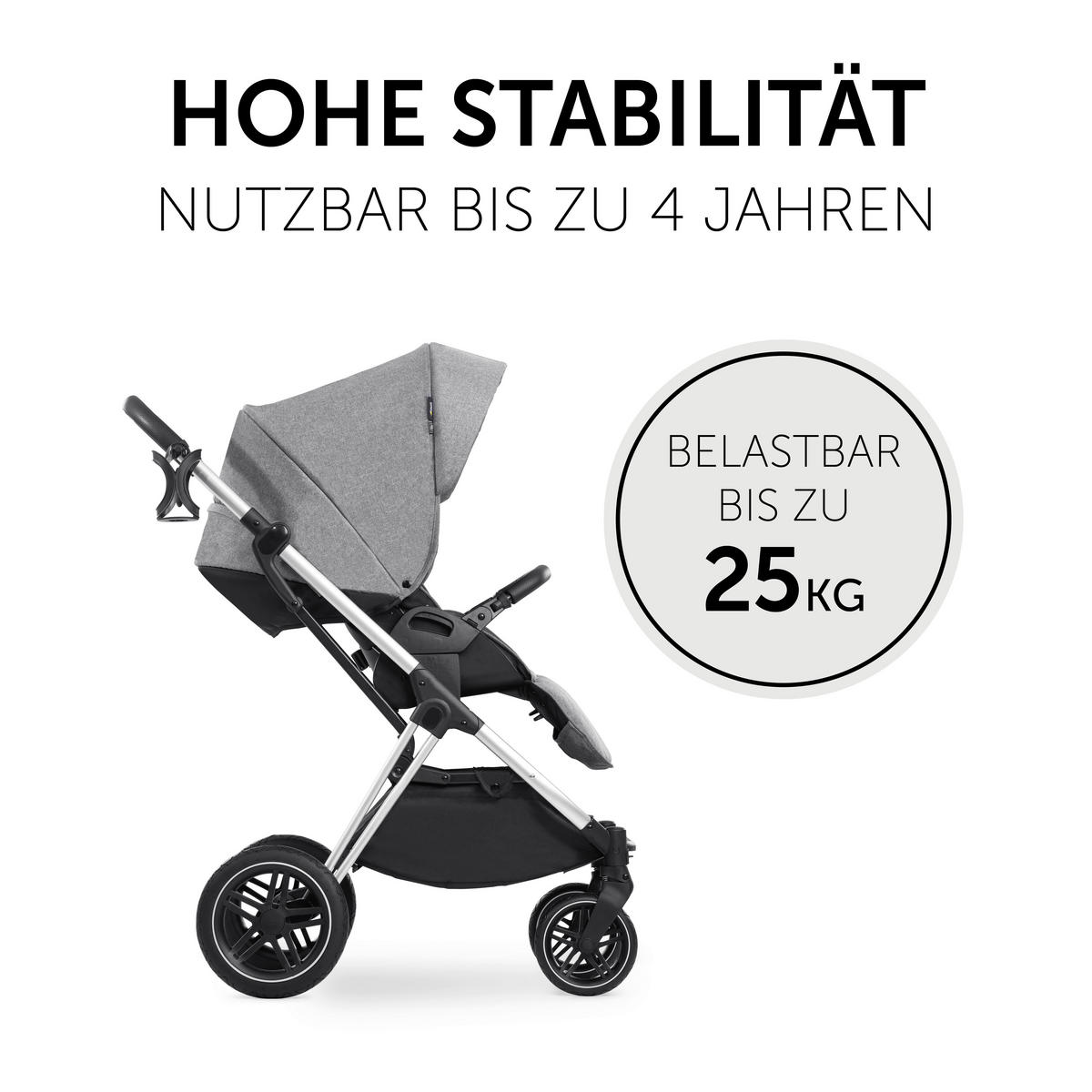 SET DJEČJIH KOLICA  Vision X  - siva/srebrne boje, Basics, tekstil/metal (58/104,5/94cm) - Hauck