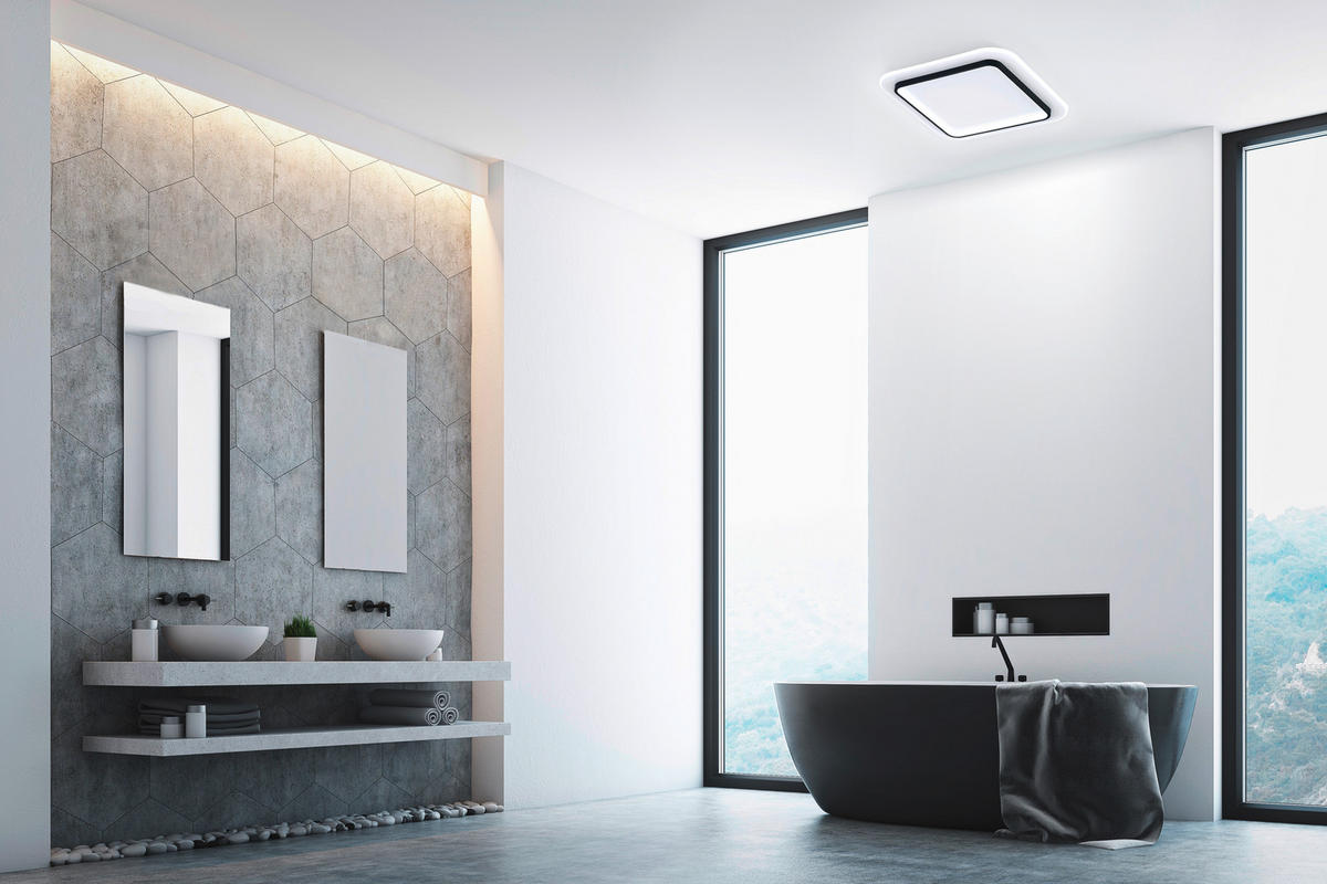 LED-TAKLAMPA Blithe 50/50/5 cm  - vit/sandfärgad, Basics, metall (50/50/5cm) - Fischer & Honsel