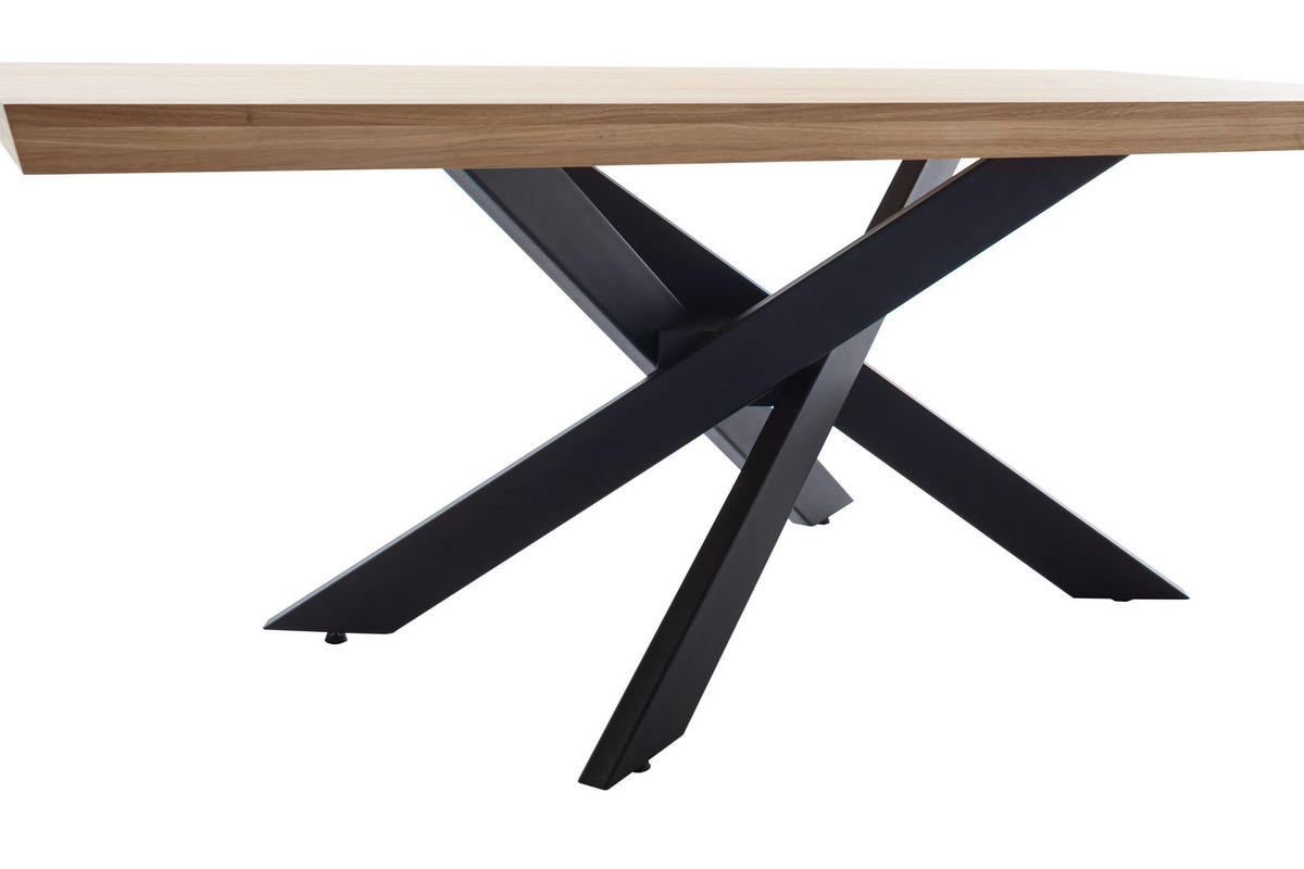 ESSTISCH in Holz 220/100/76 cm  - Wildeiche/Schwarz, KONVENTIONELL, Holz/Metall (220/100/76cm) - MID.YOU