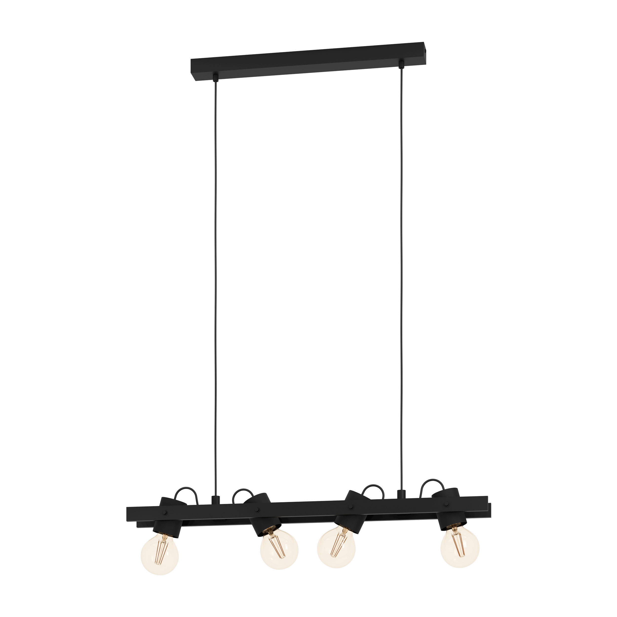 HÄNGELEUCHTE Brasil 77/105/112 cm   - Schwarz, LIFESTYLE, Holz/Metall (77/105/112cm) - Marama