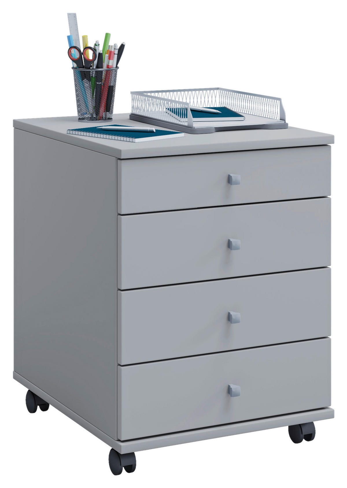 ROLLCONTAINER 42/57/50 cm  - Silberfarben/Grau, Basics, Holzwerkstoff/Kunststoff (42/57/50cm) - MID.YOU