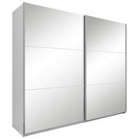 SCHWEBETÜRENSCHRANK Weiss  - Weiss/Silberfarben, Basics, Glas/Holzwerkstoff (250/216/64cm) - Boxxx